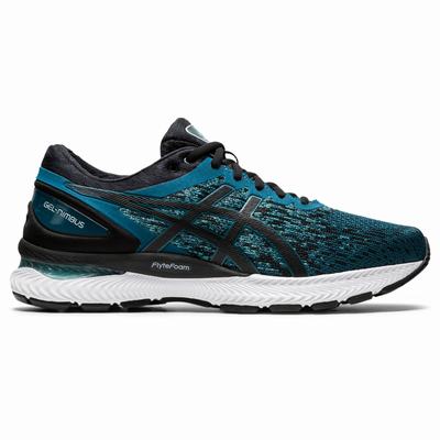 Asics Gel-Nimbus 22 Knit - Miesten Juoksukengät - Sininen/Mustat